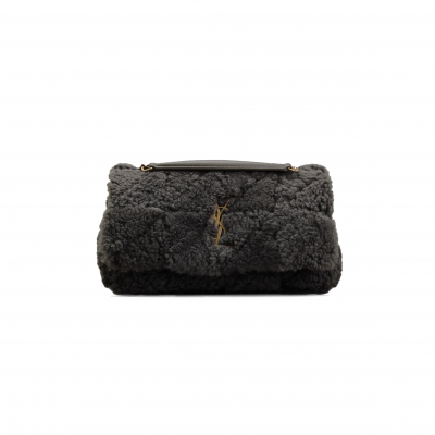 YSL JAMIE SHOULDER BAG IN LAMB SHEARLING FUR 77191763584 (25*15*7.5cm)